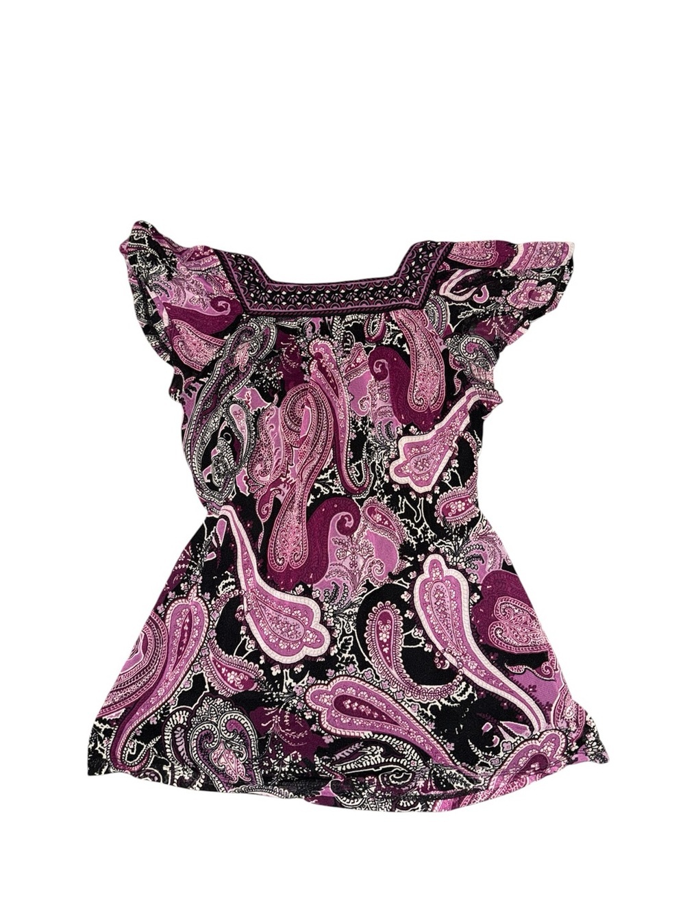 Paisley Flowy Short Sleeve Shirt - Picture 2 of 4